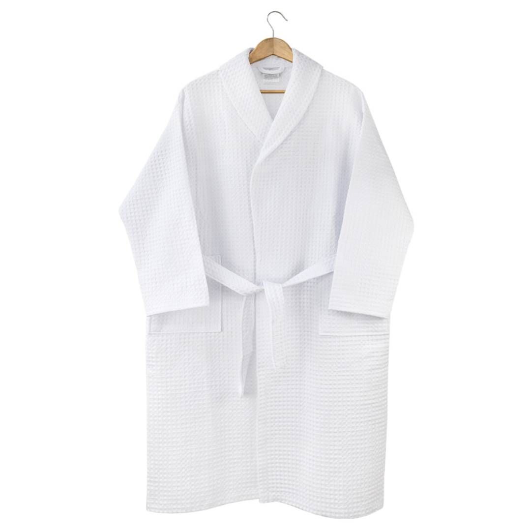 Халат вафельный, S-XXL, шалевый воротник, белый / Текстильная продукция	 №2