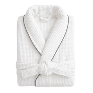 Халат вафельный, S-XXL, с серым кантом, белый / Текстильная продукция	