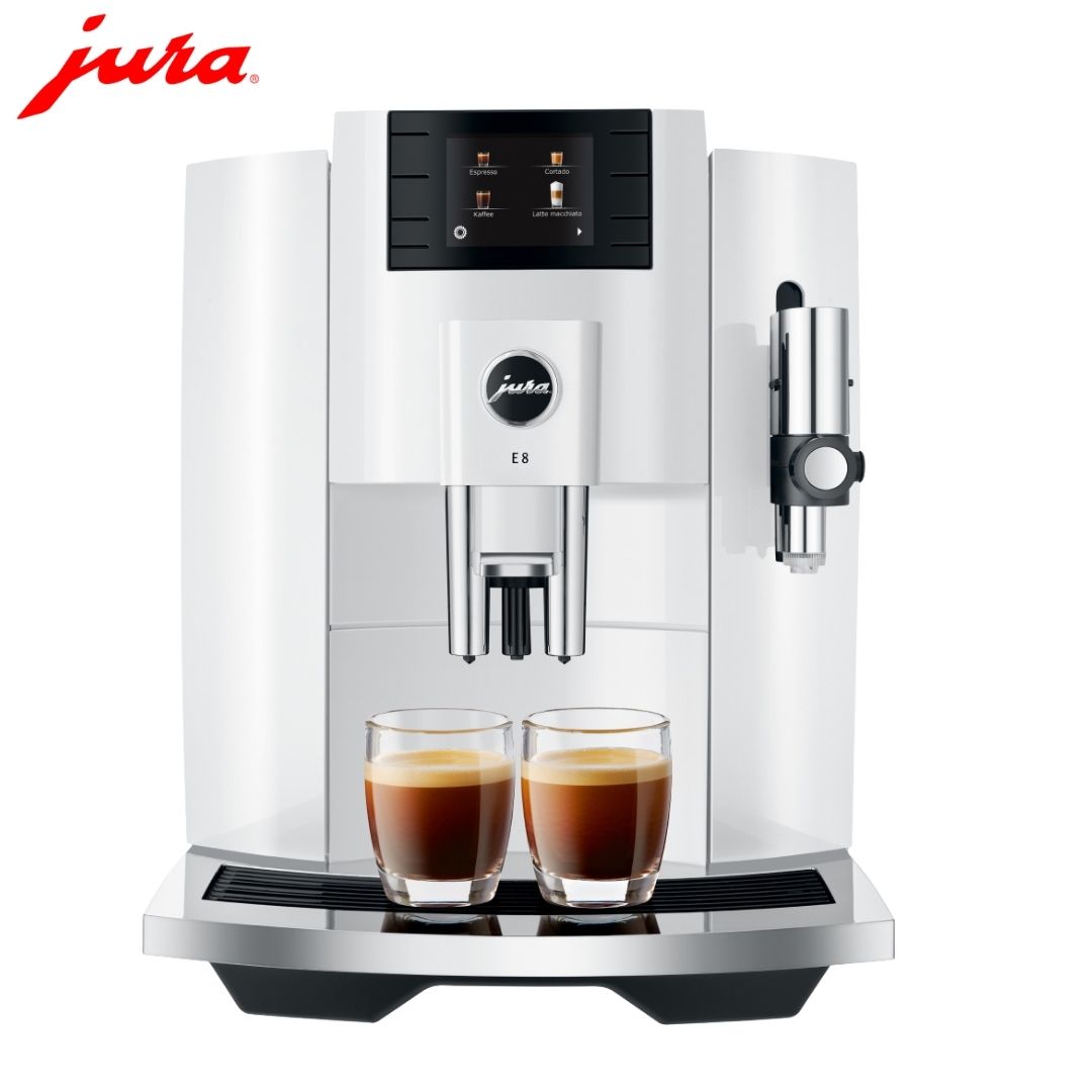 Кофемашина автоматическая Jura Е8 Piano White EB, зерновой и молотый, белая / Оборудование для кухни oe.kz Кофемашина автоматическая Jura Е8 Piano White EB, зерновой и молотый, белая / Оборудование для кухни