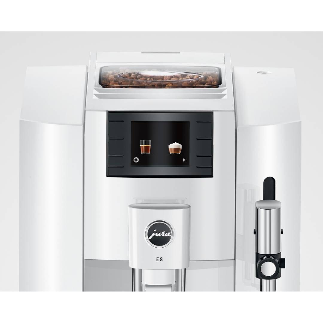 Кофемашина автоматическая Jura Е8 Piano White EB, зерновой и молотый, белая / Оборудование для кухни №4 oe.kz Кофемашина автоматическая Jura Е8 Piano White EB, зерновой и молотый, белая / Оборудование для кухни №4