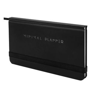 Планер недатированный Brauberg "Minimal", 171*93 мм, 64 л, с резинкой, черный / Планинги