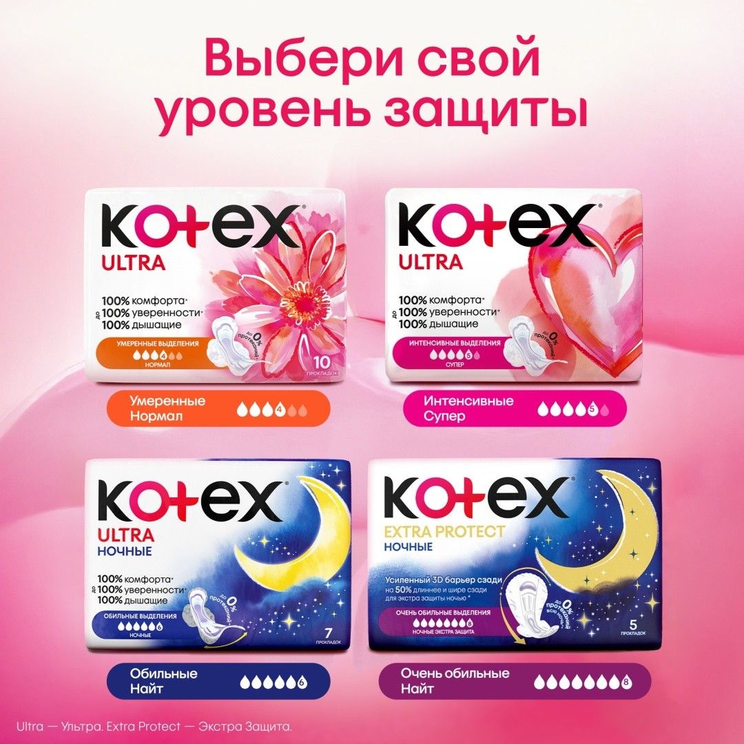 Kotex "Ultra Normal" гигиеналық төсемдері, күндізгі, 4 тамшы, 20 дана/қаптама / Женские гигиенические средства №7
