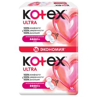 Kotex "Ultra Super" гигиеналық төсемдері, күндізгі, 5 тамшы, 16 дана/қаптама / Женские гигиенические средства oe.kz Kotex "Ultra Super" гигиеналық төсемдері, күндізгі, 5 тамшы, 16 дана/қаптама / Женские гигиенические средства