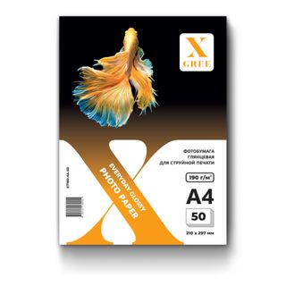 Сурет қағазы X-Gree Premium, A4 пішім, 180 г/м2, 50 парақ, жылтыр / Фотоқағаздар