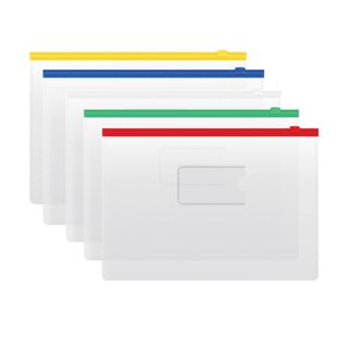 Конверт-папка OfficeSpace, А4 пішім, 120 мкм, Zip-Lock, мөлдір / Сыдырмадағы конверт папкалар