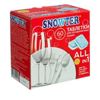 Таблетки для посудомоечных машин Snowter "All in 1", 60 таблеток / Средства для кухни