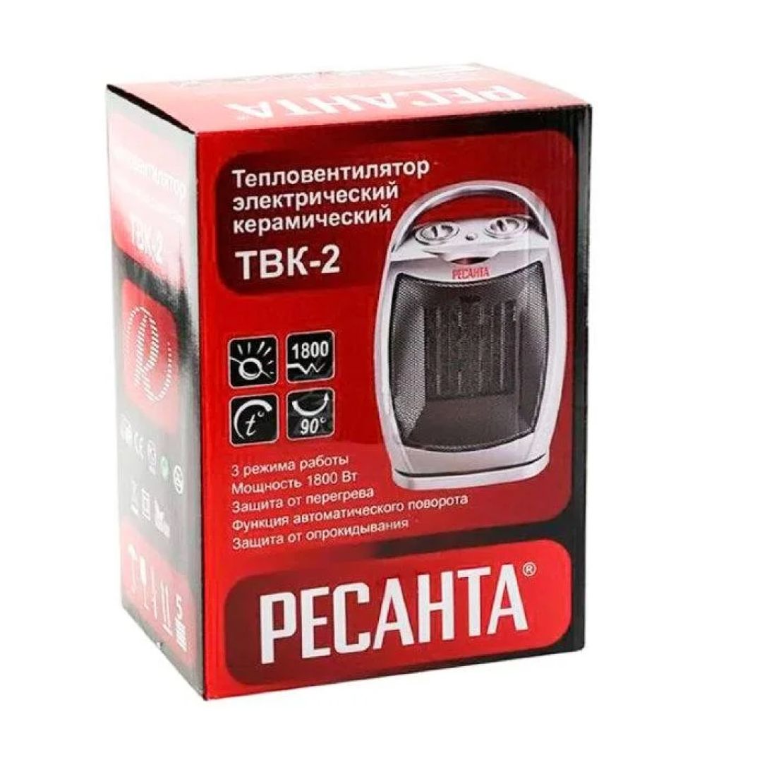 Тепловентилятор Ресанта ТВК-2, 1,8 кВт, серый / Обогреватели №4