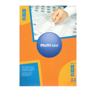 Этикетка самоклеящаяся Multilabel, A4, размер 48,3*16,9 мм, 64 этикетки, 50 листов / Самоклеящиеся этикетки универсальные