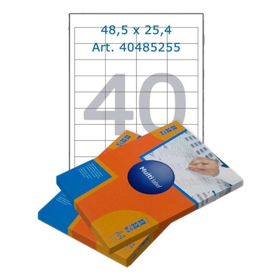Этикетка самоклеящаяся Multilabel, A4, размер 48,5*25,4 мм, 40 этикеток, 100 листов / Самоклеящиеся этикетки универсальные №2 oe.kz Этикетка самоклеящаяся Multilabel, A4, размер 48,5*25,4 мм, 40 этикеток, 100 листов / Самоклеящиеся этикетки универсальные №2