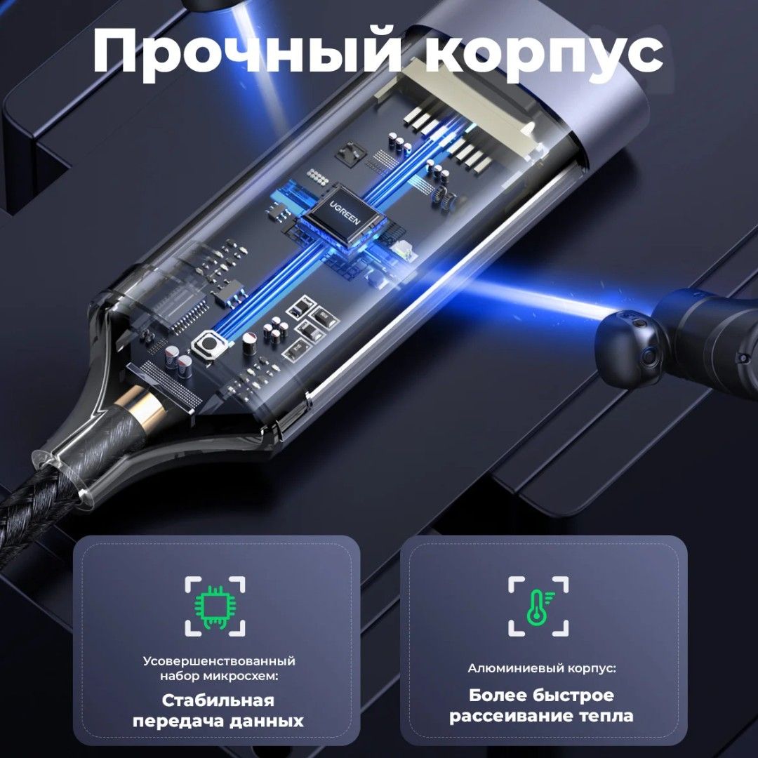 Сетевой адаптер-переходник Ugreen CM297 (70444), Type-C — HDMI, 4K, серый / Интерфейсные кабели №5 oe.kz Сетевой адаптер-переходник Ugreen CM297 (70444), Type-C — HDMI, 4K, серый / Интерфейсные кабели №5