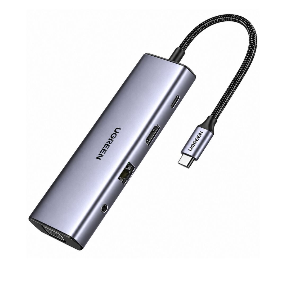 USB-хаб Ugreen CM498 (15601), Type-C, 10 портов, серый / Интерфейсные кабели oe.kz USB-хаб Ugreen CM498 (15601), Type-C, 10 портов, серый / Интерфейсные кабели